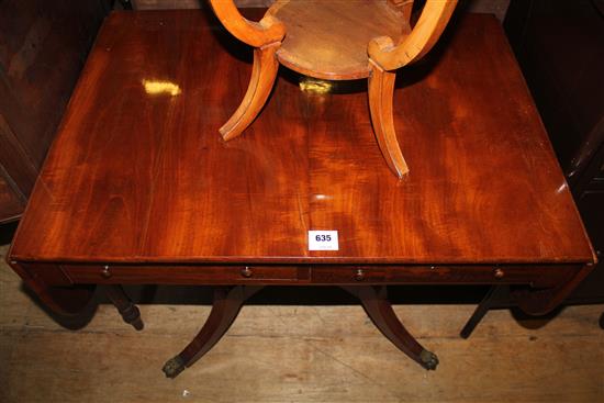 A 19th century mahogany sofa table, extended 4ft 5in.